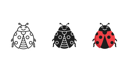 Ladybug Vector Illustrations in Different Styles © OrchiDesign
