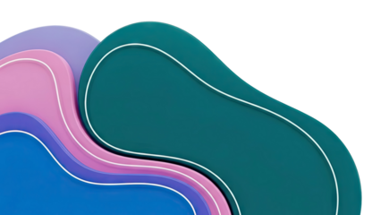 Abstract Layered Shapes with White Outline