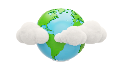 Cartoon Earth with Clouds