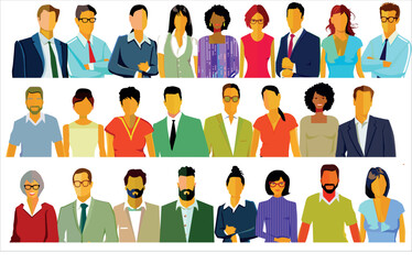 eine Gruppe von Personen Portrait-  isoliert Illustration