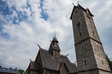 Fototapeta premium Wang Church in Karpacz , Poland 03 July 2025, visiting the area around Wang Church in Karpacz.