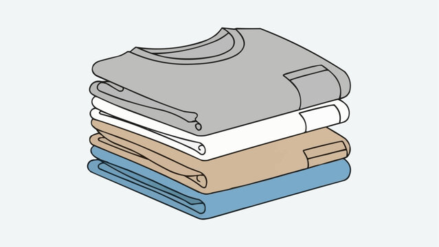 a stack of folded t shirts in different colors high quality