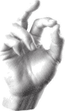Hand gesture ok sign illustration isolated on white background, Vector, illustration