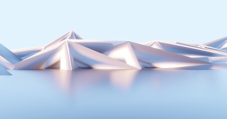 Futuristic abstract background crystal building 3d render