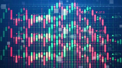 stock market index data statistics, trading candlestick up and down, concept of trading, economy, investment and business finance - Powered by Adobe