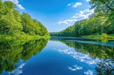 Obraz premium summer landscape with lake