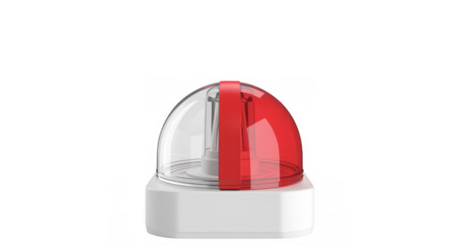 Red and clear emergency light red light clear dome isolated on a transparent background - Powered by Adobe