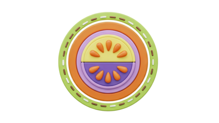 Abstract Citrus Fruit Slice Design