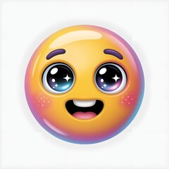 Modern 3D Starry Eyes Emoji for Social Media and Chat Apps