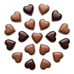 Fototapeta premium Chocolate hearts isolated on transparent background