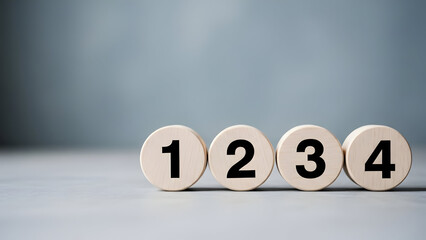 Here is a clear depiction of numbers one through four in a horizontal row, perfect for illustrating counting, sequencing, and basic math concepts here.