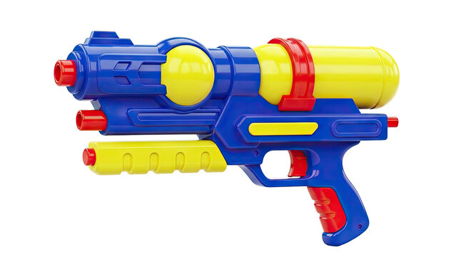Blue, Yellow, and Red Plastic Water Gun Toy