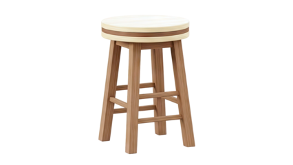Wooden Bar Stool with Round Seat