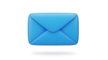 A bright blue 3D mail envelope icon with a minimalist, glossy design. Its rounded shape gives it a modern feel, perfect for email or message notification icons.