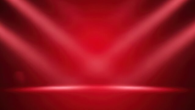 Vibrant red spotlight illuminating a dark stage for valentine's day