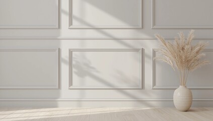 Modern living room interior design. gray wall and wood floor.empty room 3d render