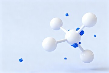 Molecular structure with blue clusters
