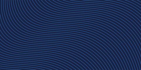 Navy blue abstract background with halftone wavy smooth pattern. Small spot light box. Curve line, cosmic galaxy space. Festive BG for social media, birthday party invitation