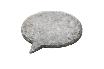 a solid stone speech bubble with no text