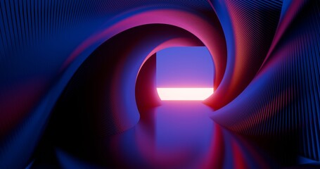 Abstract architecture background arched interior 3d render