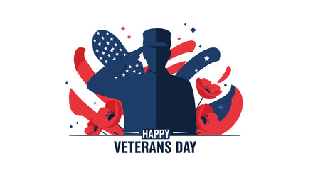 Fototapeta premium Veterans Day Patriotic Military Uniform Illustration.