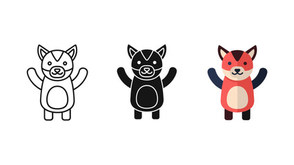 Fototapeta premium Vector Fox Illustration Steps