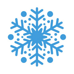 Blue Snowflake Design with Dots on Transparent Background