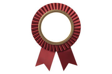 Luxury red Award Certificate Frame with Elegant Ribbon on Transparent Background