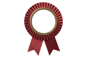 Luxury red Award Certificate Frame with Elegant Ribbon on Transparent Background