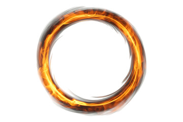 Fiery Circle Abstract Ring of Blazing Fire Isolated on Transparent Background