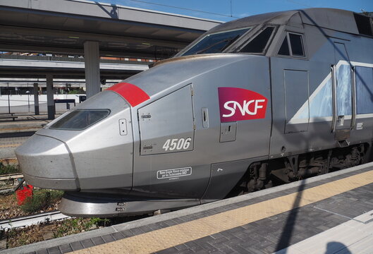 Paris-Milan High speed train SNCF TGV Lyria in Porta Garibaldi station, Milan,