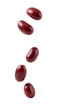 Fresh red kidney beans falling gracefully, showcasing their smooth texture and rich color, perfect for healthy dishes and recipes
