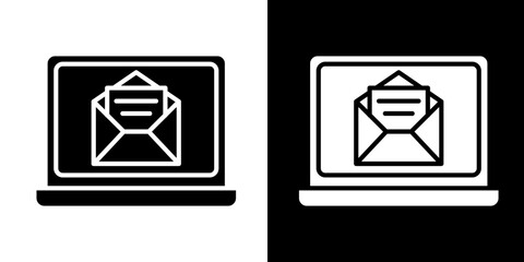 Email  Icon Set White Glyph Style Collection