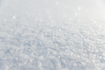 Obraz premium Snow texture background close-up. Selective focus.