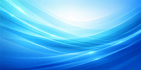 Fototapeta premium Abstract blue background with flowing waves and soft light curves creating a futuristic motion pattern for a professional business wallpaper design