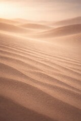 Beautiful sand dunes in the desert during a warm sunrise with soft golden light and fine textures