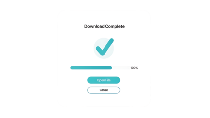 Download complete notification with open file option