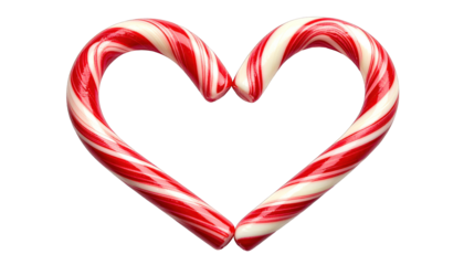 Two classic striped candies arranged to form a heart shape against black