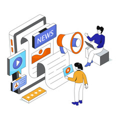 Editable design illustration of news marketing 