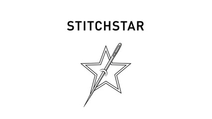 Obraz premium Star Shaped Sewing Needle Illustration Design.