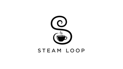 Steam Loop Coffee Logo Design Element.