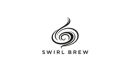 Swirl Brew Coffee Logo Design Element.