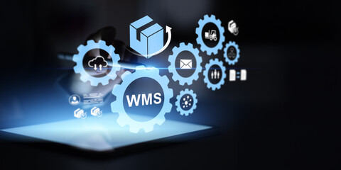 WMS Warehouse Management System Interface Showing Logistics Automation And Inventory Control.
