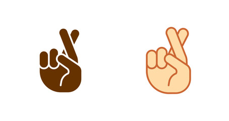 Obraz premium Crossed Fingers Icon Design