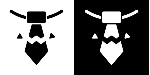 Tie  Icon Set White Style Collection