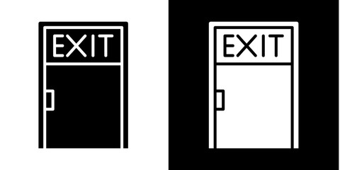 Exit  Icon Set White Style Collection