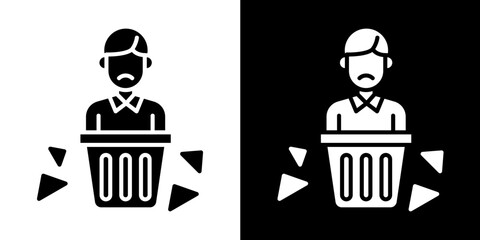 Garbage  Icon Set White Style Collection