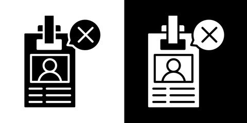 Id Card  Icon Set White Style Collection