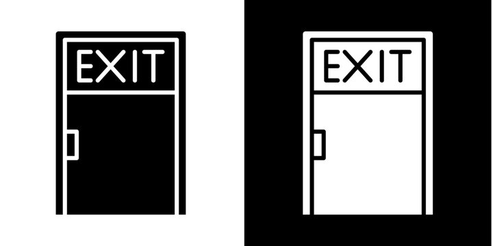 Exit  Icon Set White Style Collection