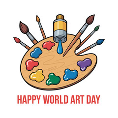 Minimalist World Art Day Vector Design.